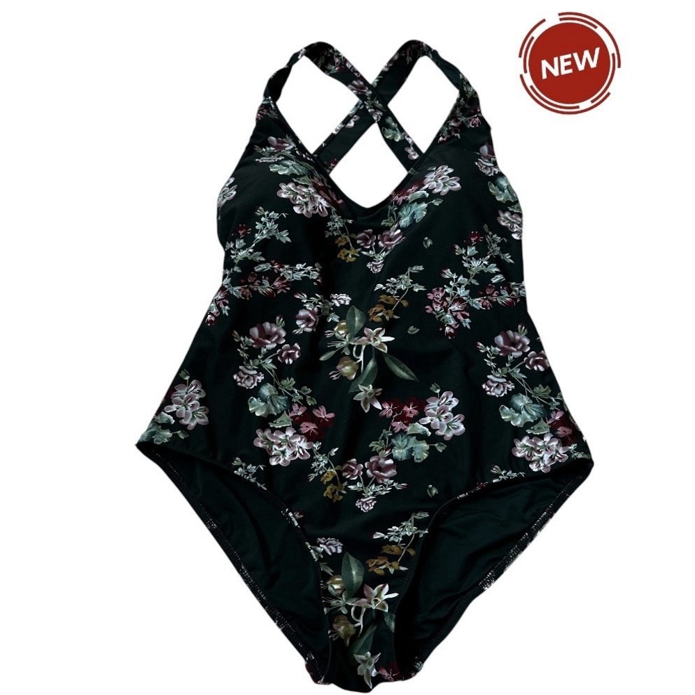 Nip Tuck Swimsuit Size 10 Multi-Fit Cup Floral One-Piece Green Swimwear | 73-2